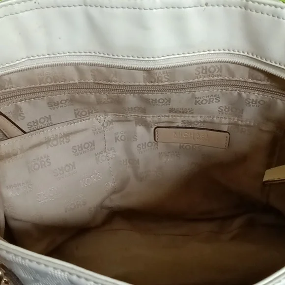 Michael Kors Gold and White Tote Bag with Structured Design - Picture 5 of 5